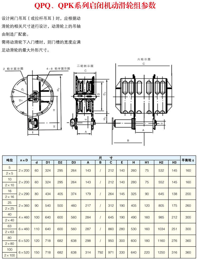 QPQ、QPK系列啟閉機(jī)動(dòng)滑輪組